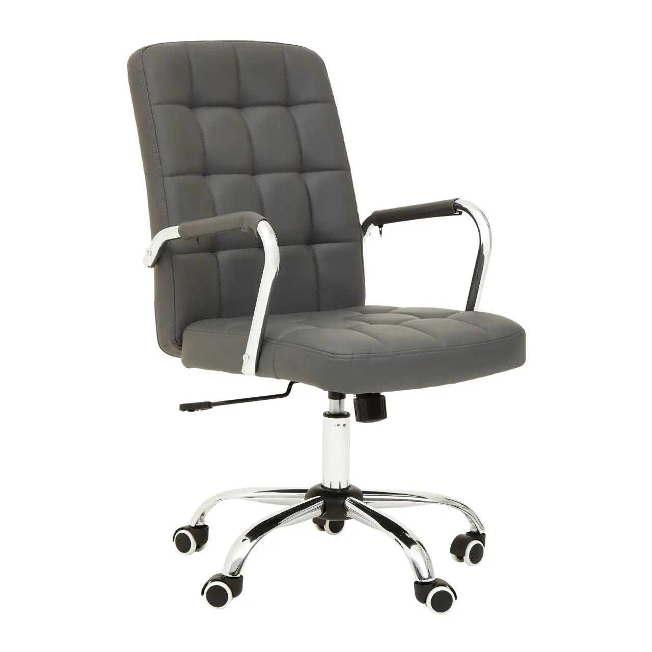 Brent Faux Leather Home And Office Chair In Grey