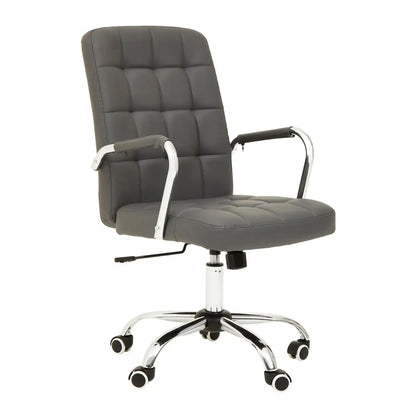 Brent Faux Leather Home And Office Chair In Grey