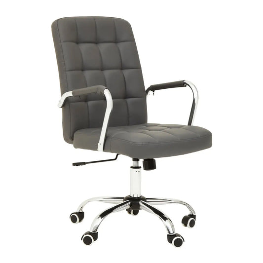 Brent Faux Leather Home And Office Chair In Grey