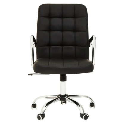 Brent Tufted Faux Leather Home And Office Chair In Black