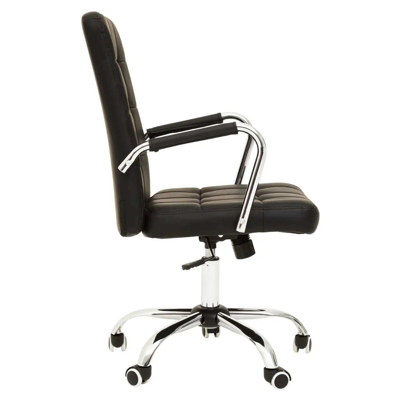 Brent Tufted Faux Leather Home And Office Chair In Black