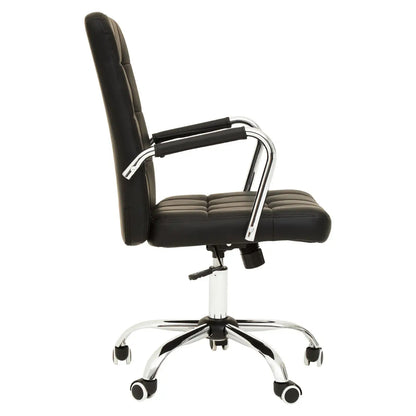 Brent Tufted Faux Leather Home And Office Chair In Black