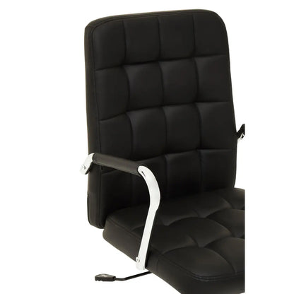 Brent Tufted Faux Leather Home And Office Chair In Black
