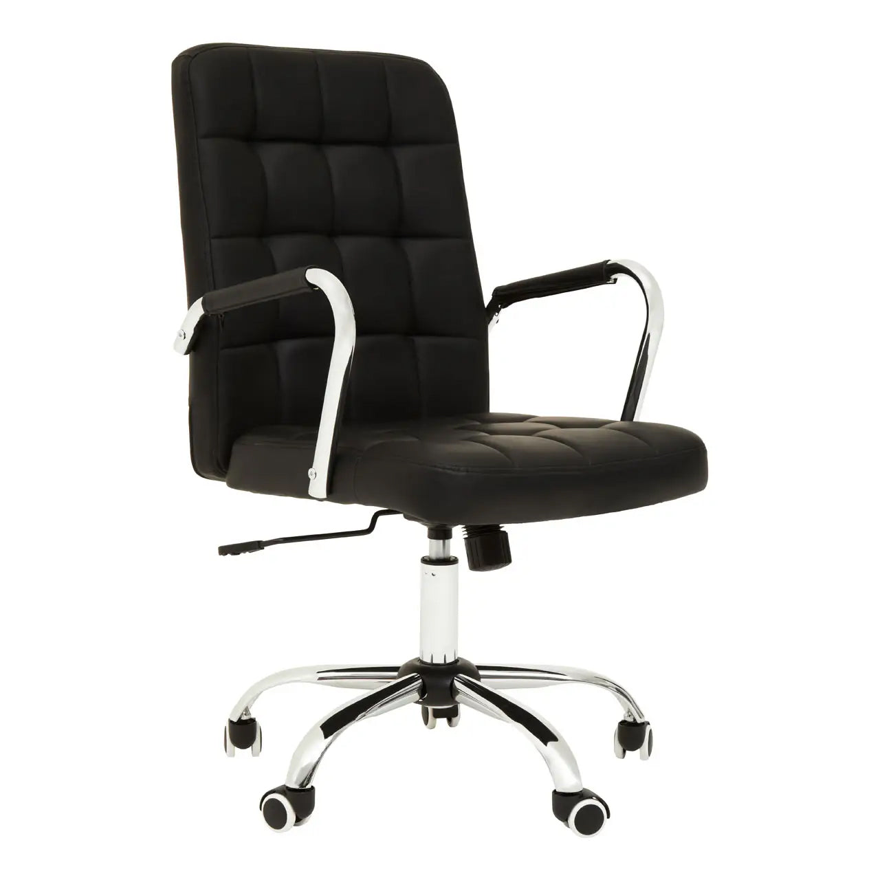 Brent Tufted Faux Leather Home And Office Chair In Black