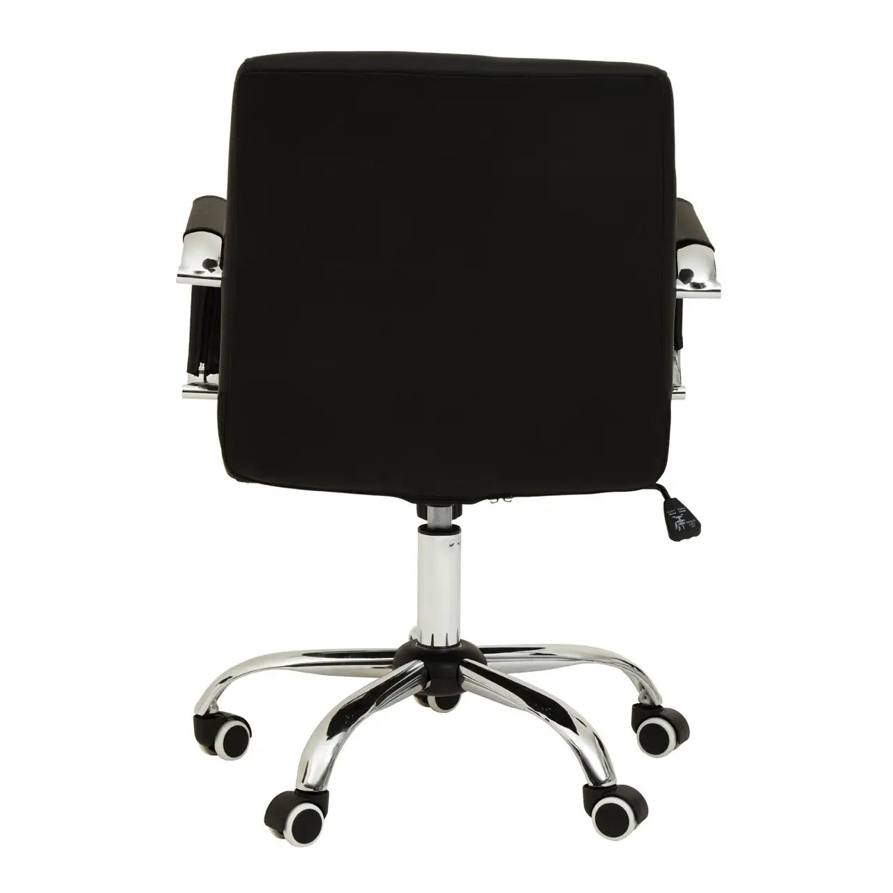 Brent Faux Leather Home And Office Chair In Black With Chrome Base