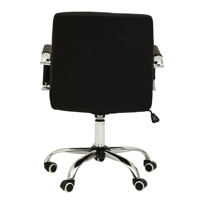Brent Faux Leather Home And Office Chair In Black With Chrome Base