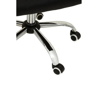 Brent Faux Leather Home And Office Chair In Black With Chrome Base