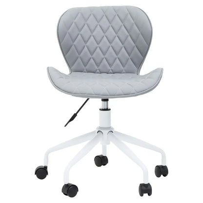 Brent Faux Leather Home And Office Chair In Grey With White Base