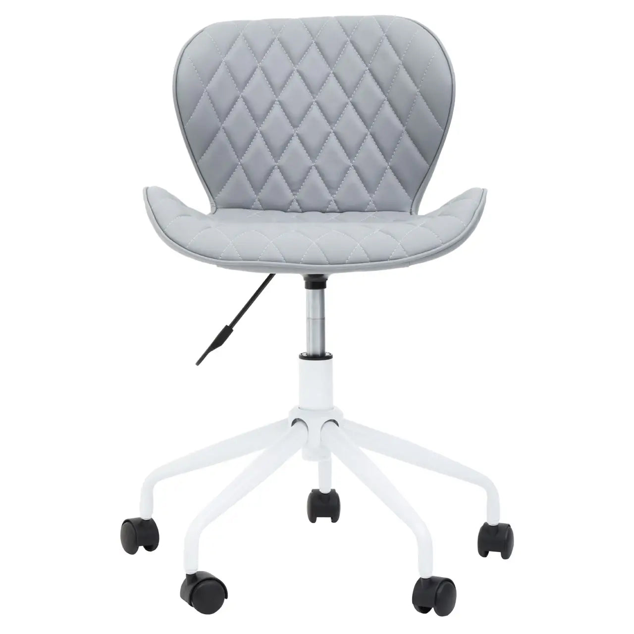 Brent Faux Leather Home And Office Chair In Grey With White Base