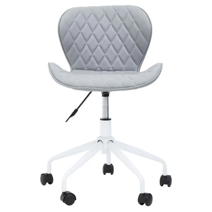 Brent Faux Leather Home And Office Chair In Grey With White Base