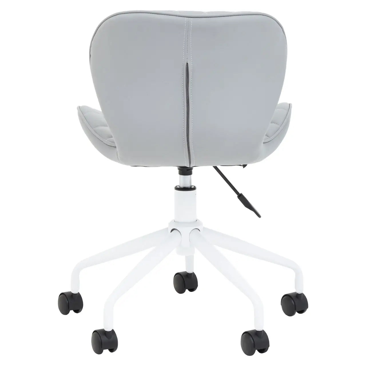 Brent Faux Leather Home And Office Chair In Grey With White Base