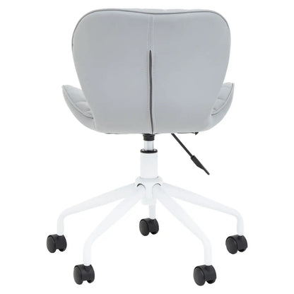 Brent Faux Leather Home And Office Chair In Grey With White Base