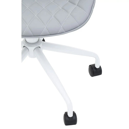 Brent Faux Leather Home And Office Chair In Grey With White Base