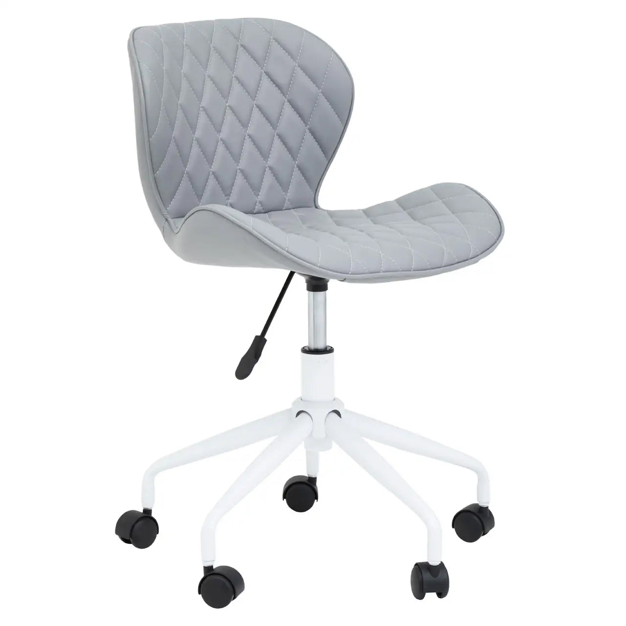 Brent Faux Leather Home And Office Chair In Grey With White Base