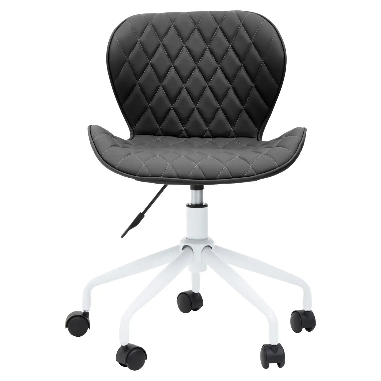 Brent Faux Leather Home And Office Chair In Black With White Base