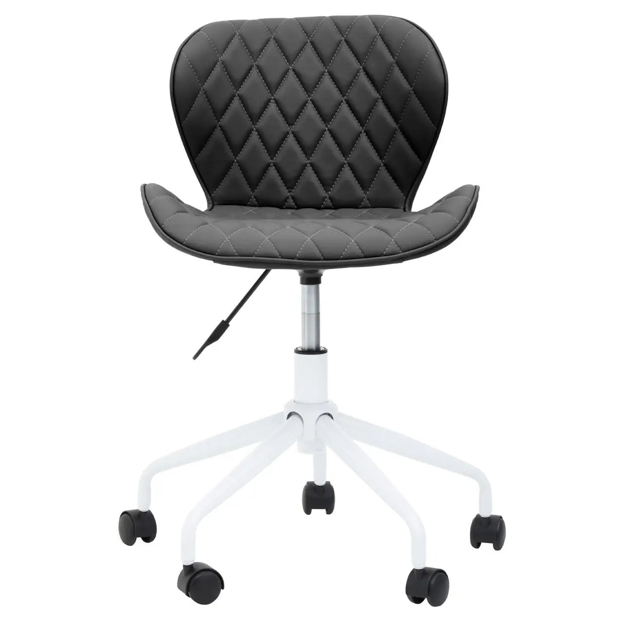 Brent Faux Leather Home And Office Chair In Black With White Base