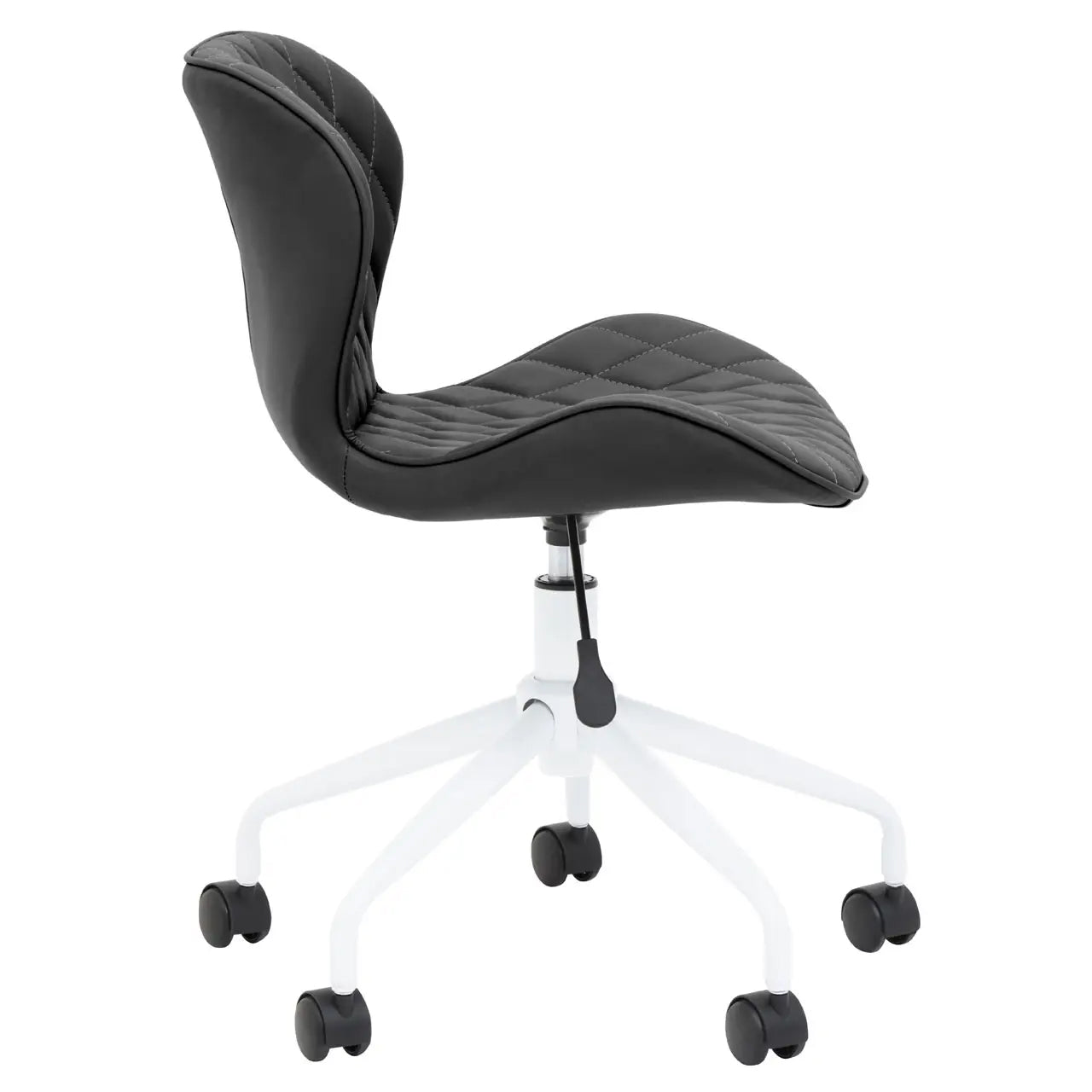Brent Faux Leather Home And Office Chair In Black With White Base