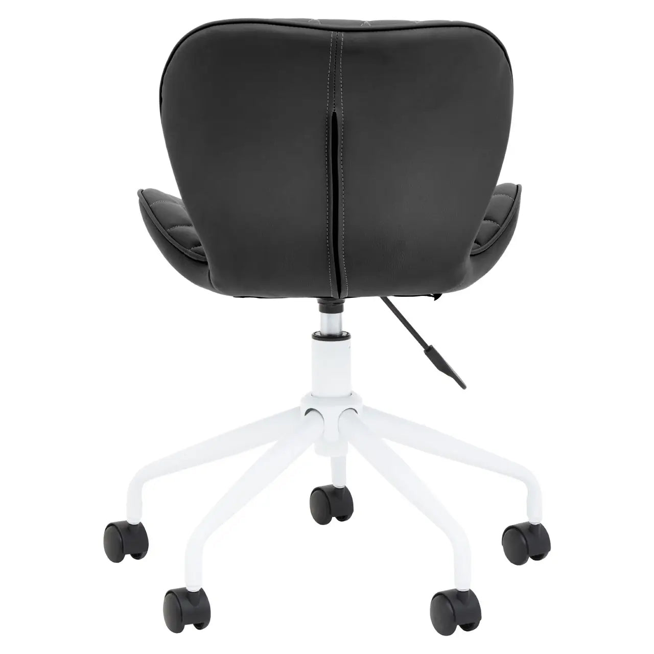 Brent Faux Leather Home And Office Chair In Black With White Base