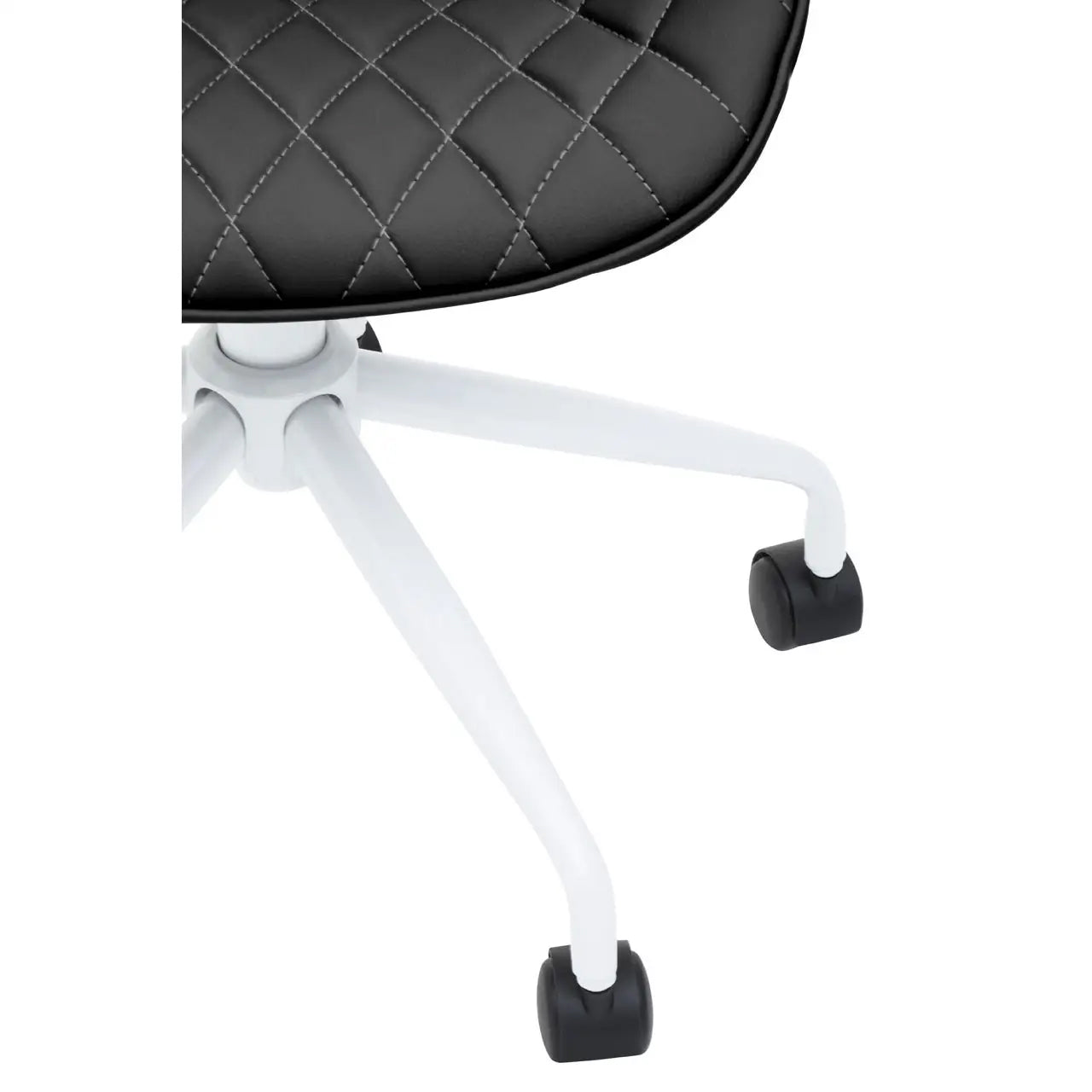 Brent Faux Leather Home And Office Chair In Black With White Base