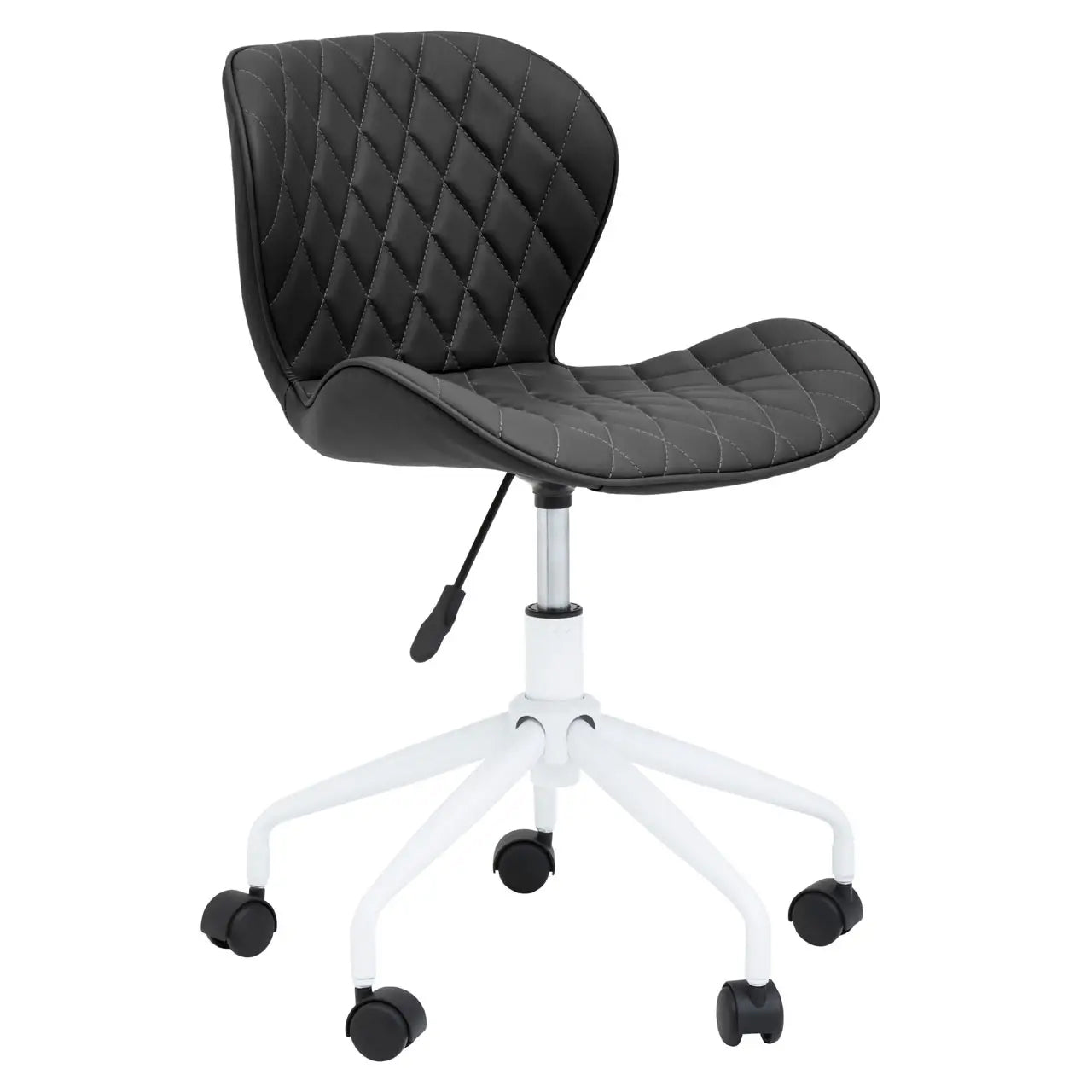 Brent Faux Leather Home And Office Chair In Black With White Base
