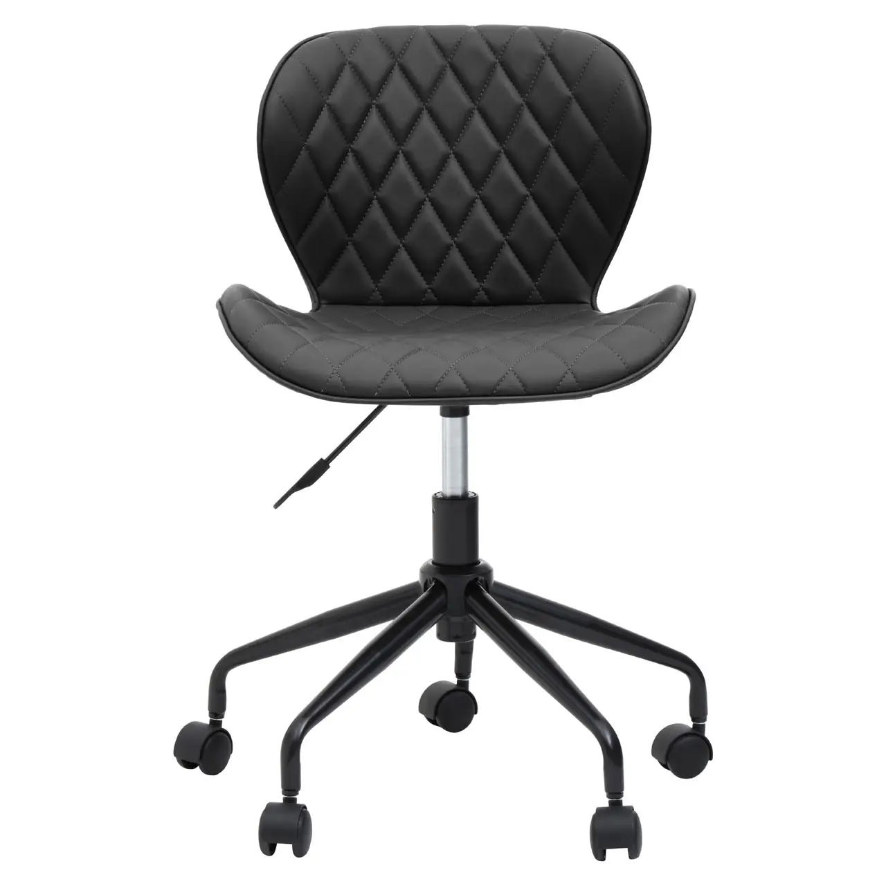 Brent Faux Leather Home And Office Chair In Black With Black Base