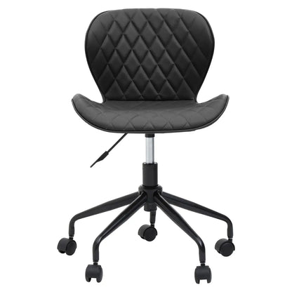 Brent Faux Leather Home And Office Chair In Black With Black Base