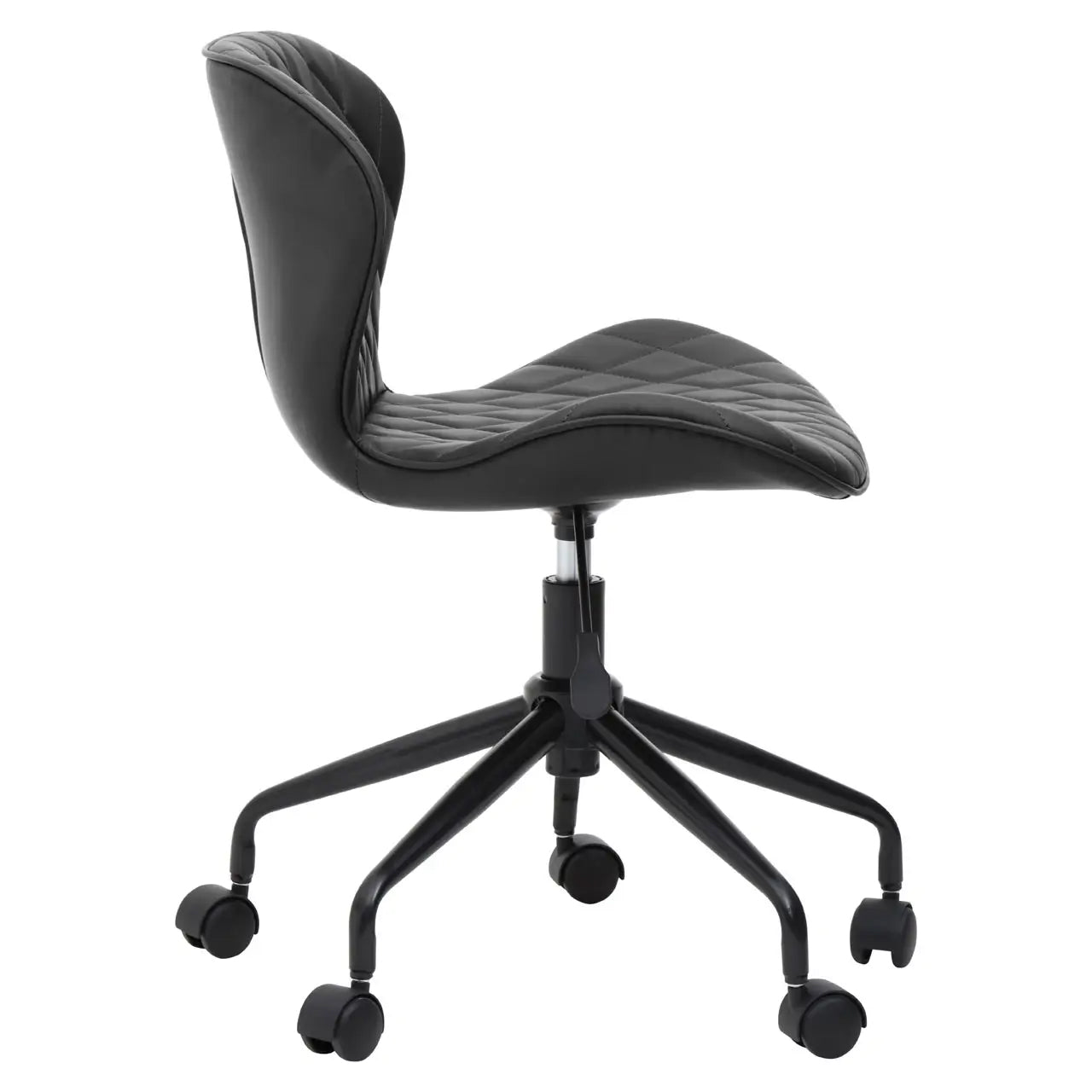 Brent Faux Leather Home And Office Chair In Black With Black Base