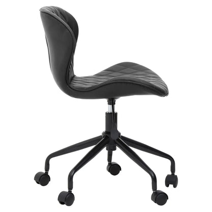Brent Faux Leather Home And Office Chair In Black With Black Base