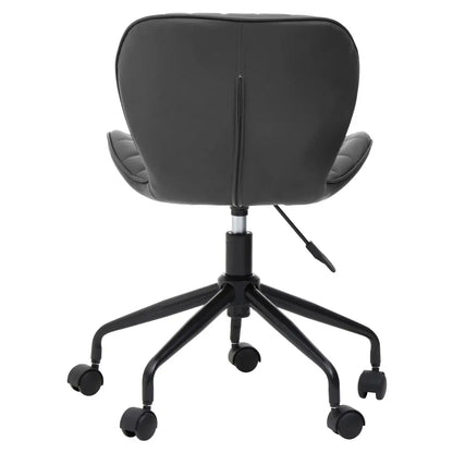 Brent Faux Leather Home And Office Chair In Black With Black Base