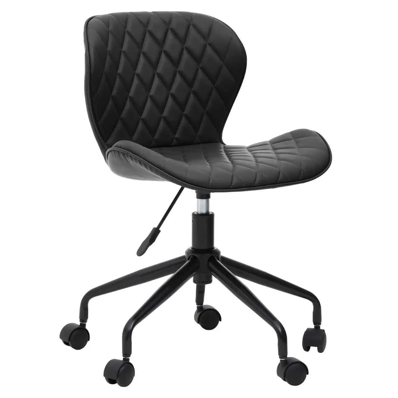 Brent Faux Leather Home And Office Chair In Black With Black Base