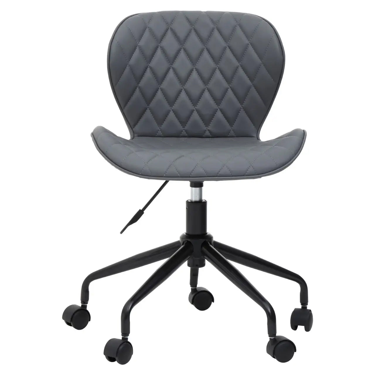 Brent Faux Leather Home And Office Chair In Grey With Black Base