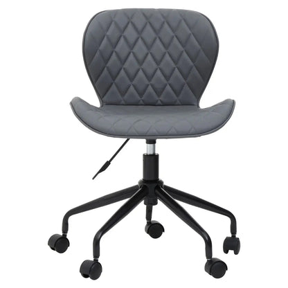 Brent Faux Leather Home And Office Chair In Grey With Black Base