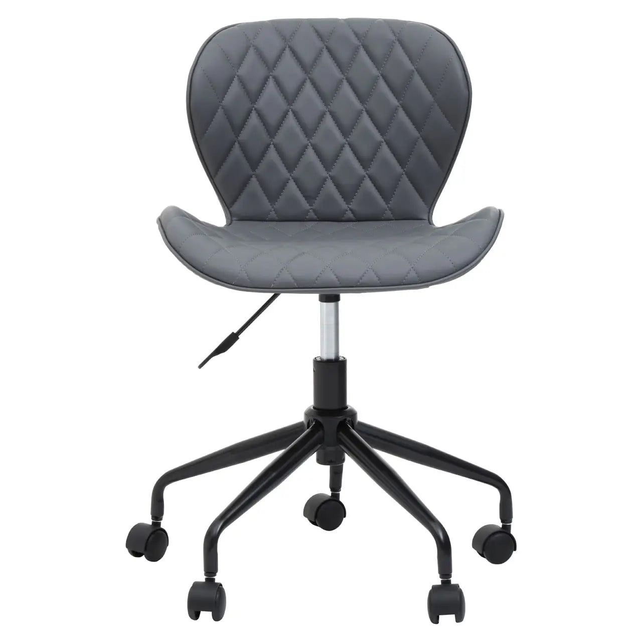 Brent Faux Leather Home And Office Chair In Grey With Black Base