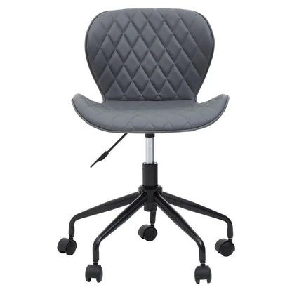 Brent Faux Leather Home And Office Chair In Grey With Black Base
