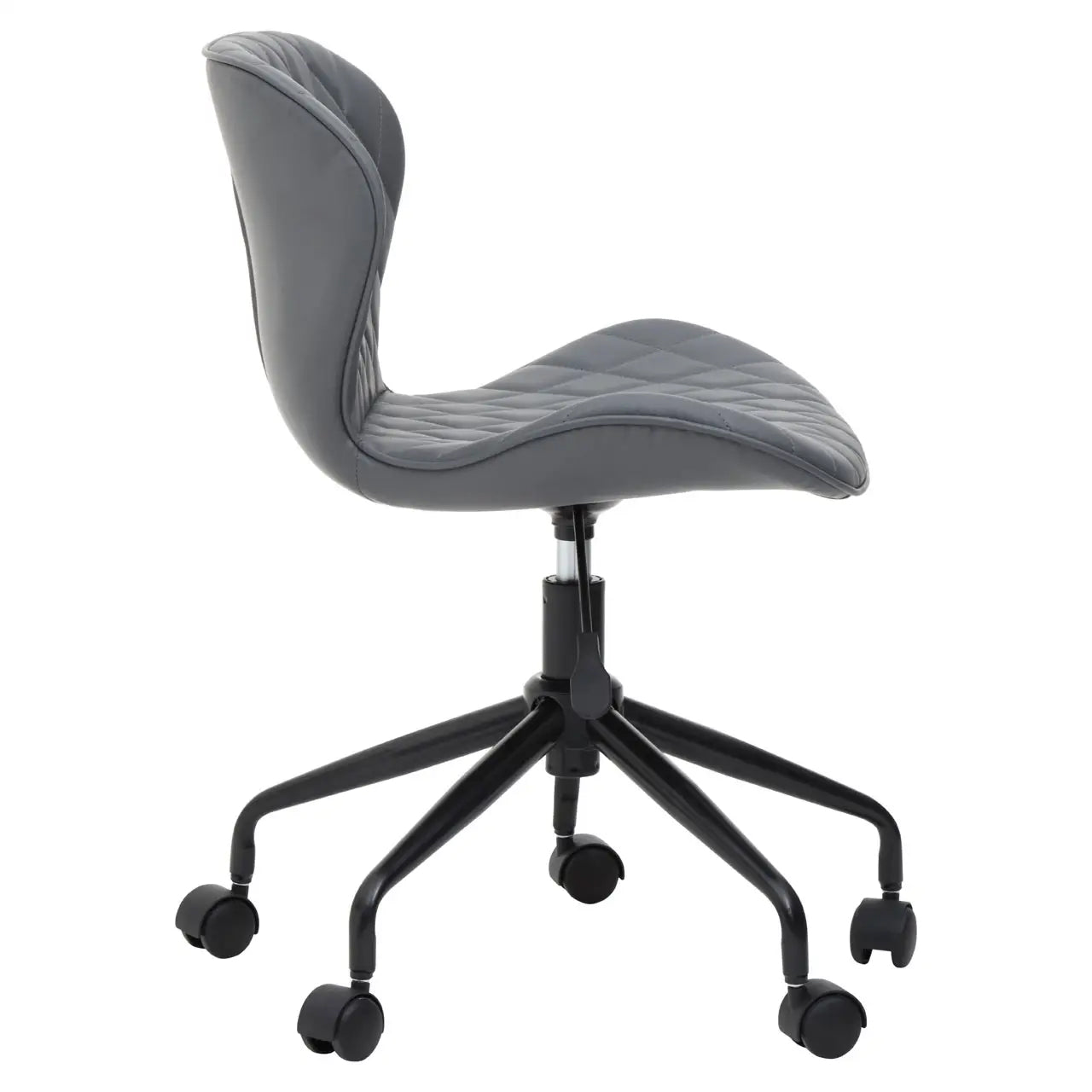 Brent Faux Leather Home And Office Chair In Grey With Black Base