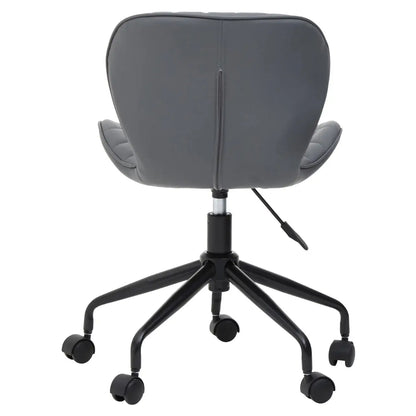 Brent Faux Leather Home And Office Chair In Grey With Black Base