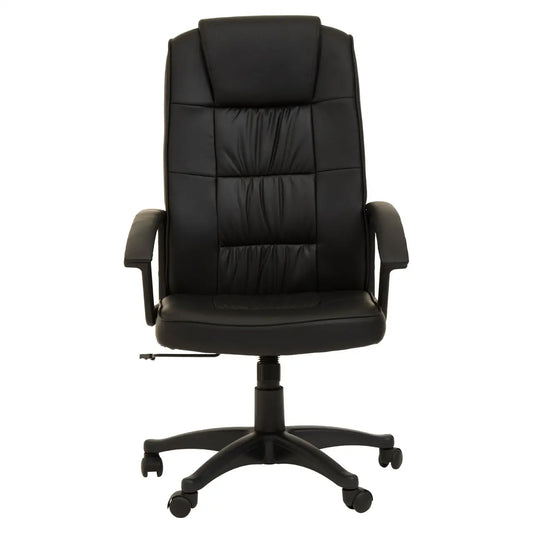 Brent Faux Leather Home And Office Chair In Black