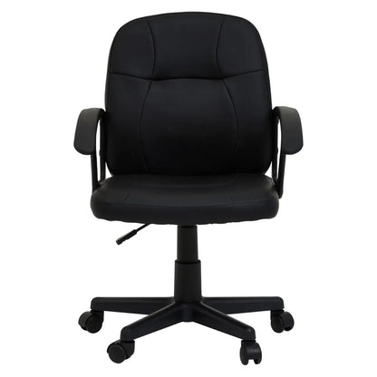 Brent Small Faux Leather Home And Office Chair In Black