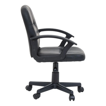 Brent Small Faux Leather Home And Office Chair In Black