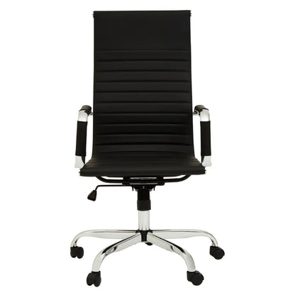 Brent High Back Faux Leather Home And Office Chair In Black