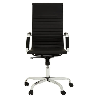 Brent High Back Faux Leather Home And Office Chair In Black