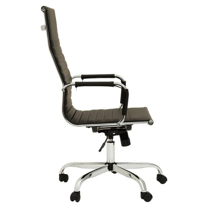 Brent High Back Faux Leather Home And Office Chair In Black
