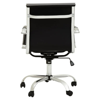 Brent Low Back Faux Leather Home And Office Chair In Grey