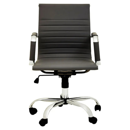 Brent Low Back Faux Leather Home And Office Chair In Black