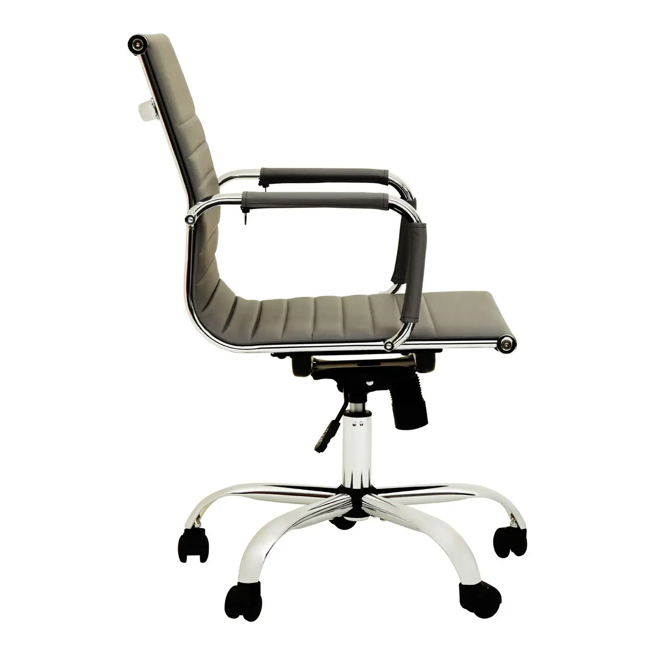 Brent Low Back Faux Leather Home And Office Chair In Black