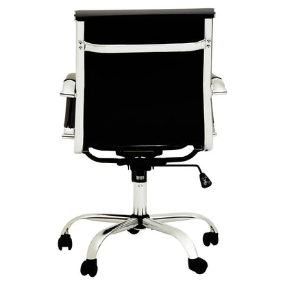 Brent Low Back Faux Leather Home And Office Chair In Black