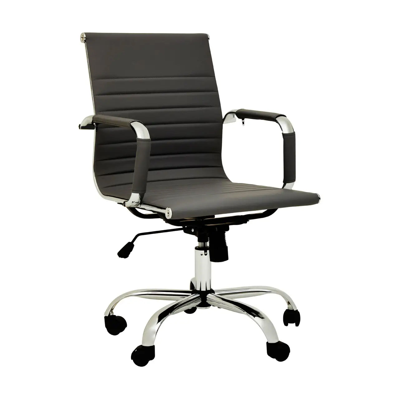 Brent Low Back Faux Leather Home And Office Chair In Black