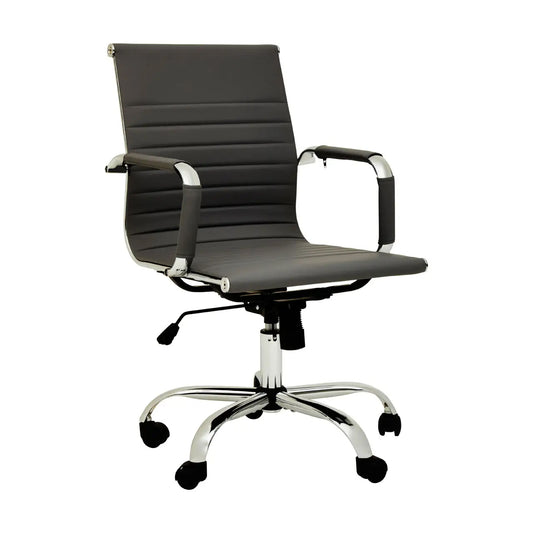 Brent Low Back Faux Leather Home And Office Chair In Black