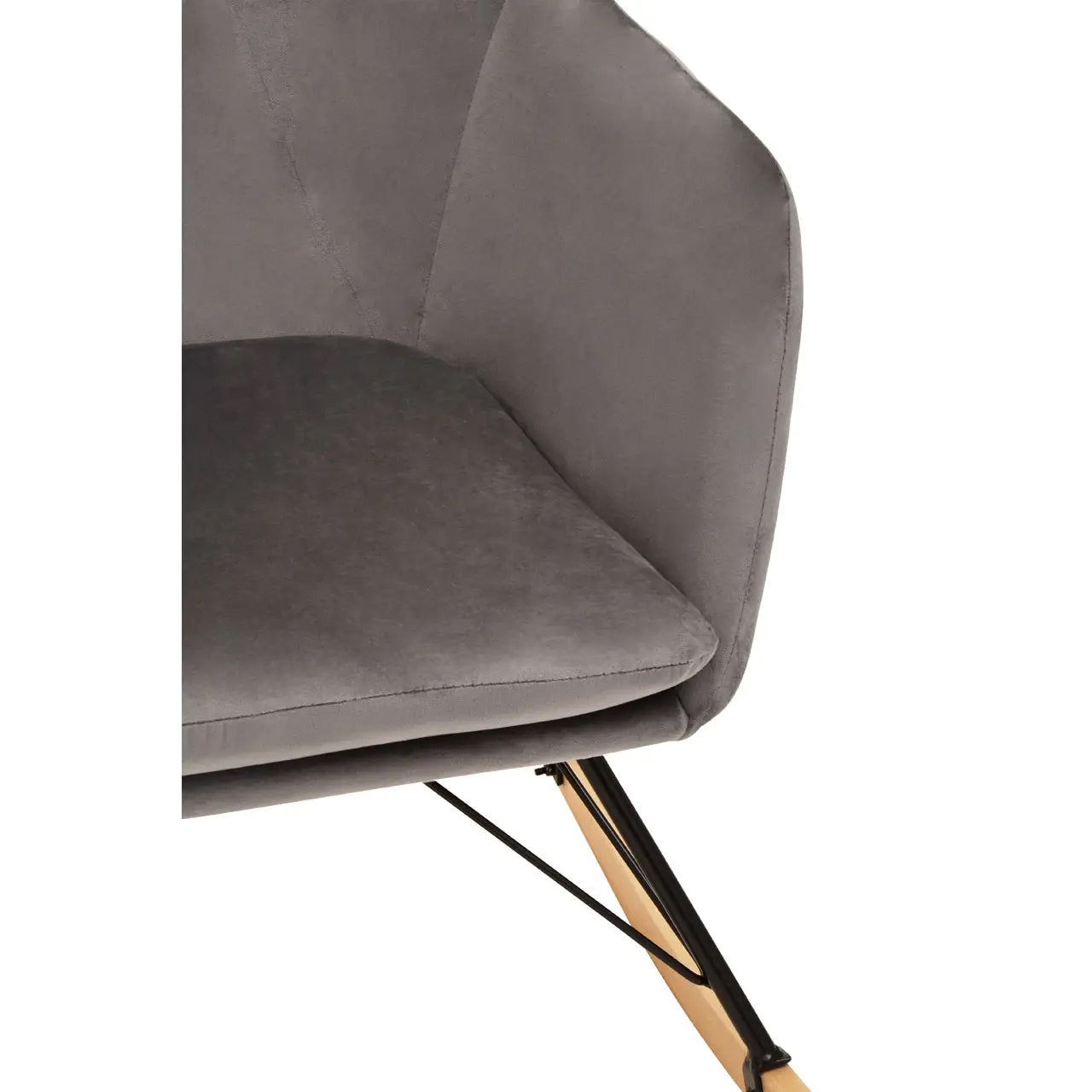 Stockholm Velvet Rocking Chair In Grey