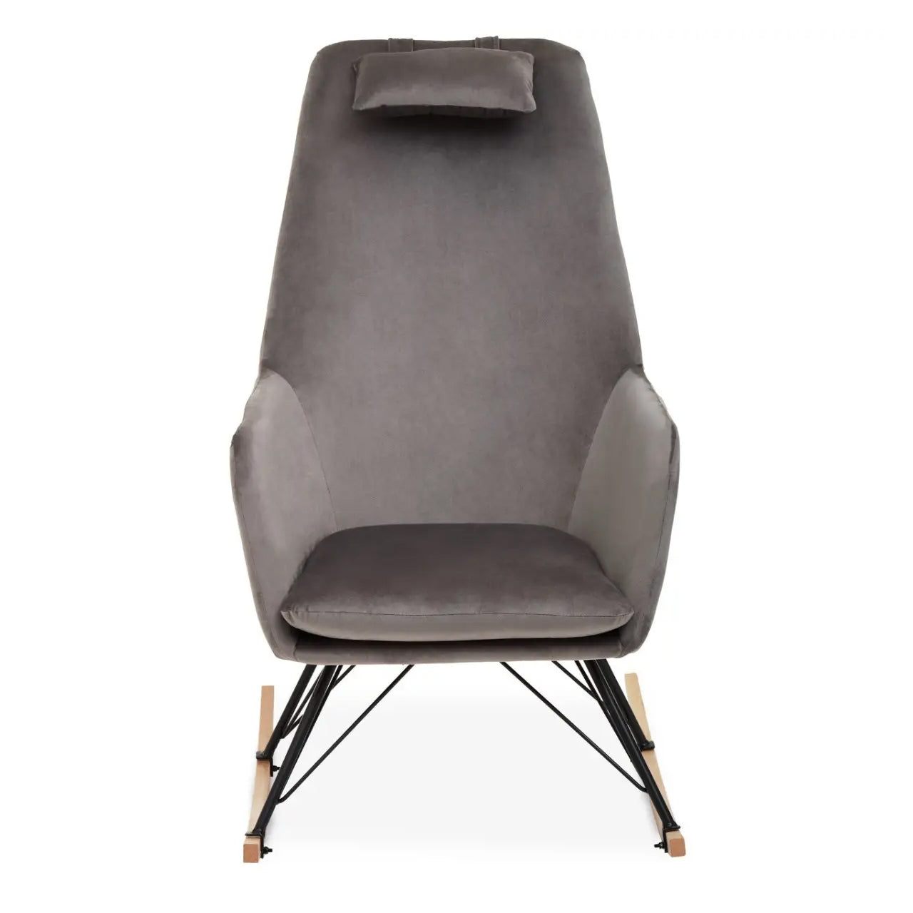Stockholm Velvet Rocking Chair In Grey
